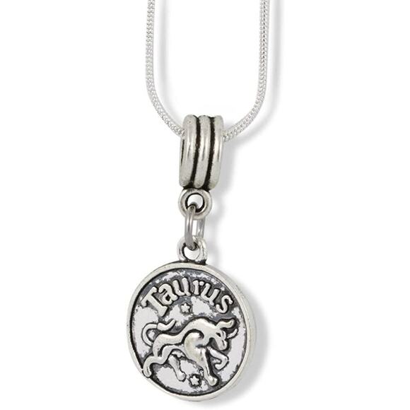 Taurus Astrology Horoscope Charm Snake Chain Necklace - Picture 1 of 5